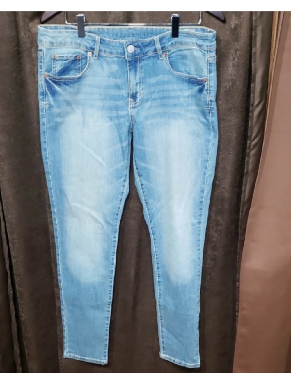 Aeropostale Light Blue Women's Regular Fit Straight Denim Jeans Size 14